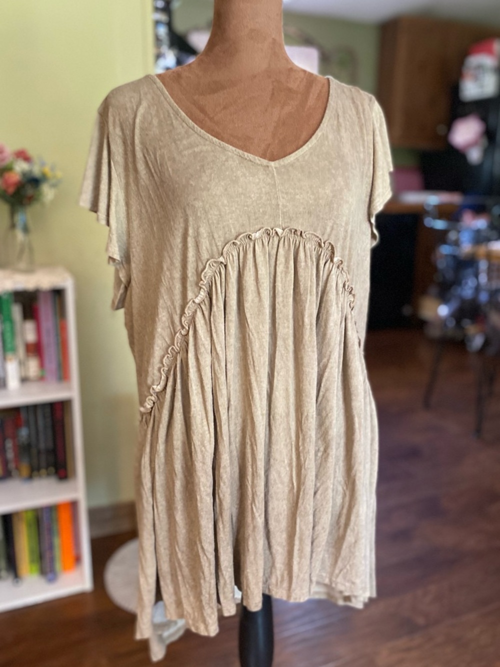 Taupe tunic top